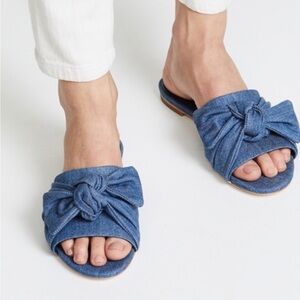 Tory Burch Denim Blue Knotted Sandals